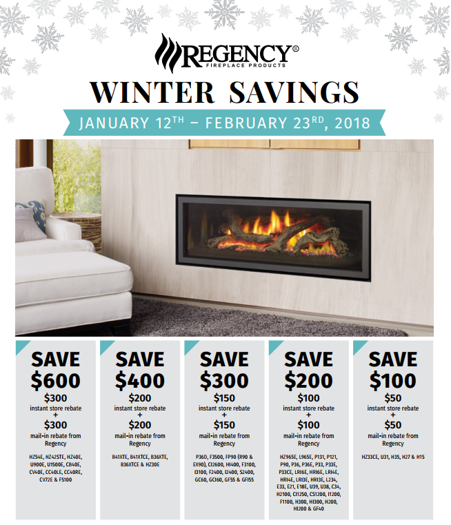 Winter 2018 Regency Savings Rebate Anderson Hearth Home